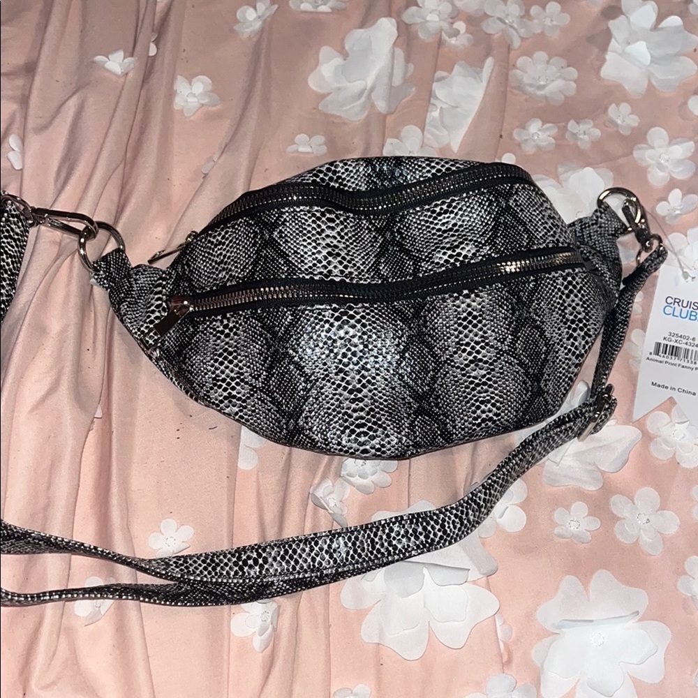 Black and White Snake Print Bag